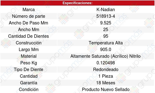 Banda Distribucion O Tiempo Rocky L4 1.6l 87/92 8598338 Foto 3