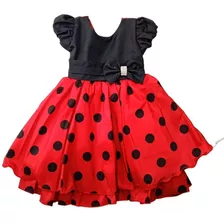  Vestido Vermelho Bolinhas Luxo Catarina Infantil Festa