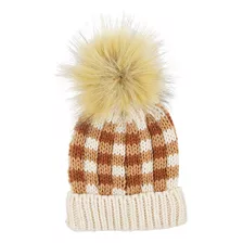 Mud Pie Baby Girls Gingham Pom Hat, Naranja, Talla Única