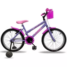 Bicicleta Infantil Feminina Com Rodinha Aro 20 Bella 2023 Cor Violeta