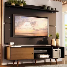 Rack Dubai Madesa E Painel Para Tv Quarto Até 65 Polegadas Com Pés D8d8 Cor Preto/rustic