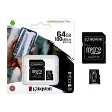 Memoria Micro Sd Kingston 64 Gb Original 100mb/s Clase 10