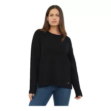 Sweater Mujer Cerrado Negro Corona