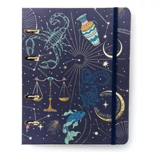 Caderno Criativo Cicero Argolado A5 - Cartas Do Zodíaco Azul Cor Astral Cartas Do Zodíaco Azul