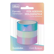 Fita Adesiva Washi Tape 15mm X 5m - Holográfica - Tilibra