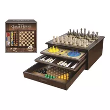 Juego De Mesa Ambassador Madera Deluxe 4 En 1