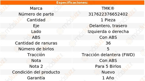 1- Maza Delantera O Trasera Izq/der Passat V6 3.6l 12/18 Tmk Foto 2