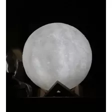 Lámpara Luna 3d Led 13cm, 3 Tonos De Luz Recargable Usb.