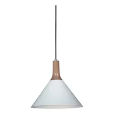 Lampara Colgante Nordico 1 Luz Blanco Madera E27 Led Vg