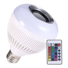 Lâmpada Bluetooth Com Led Rgb Música 12w Controle Remoto