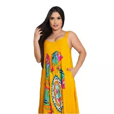Vestido Curto Trapézio Indiano Batik Plus Size 156