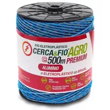 Fio Eletroplastico Para Cerca Elétrica Alumínio 09x06 500m Cor Azul