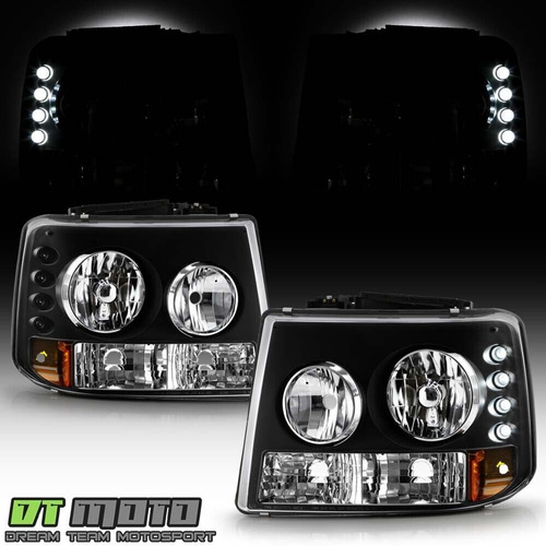 Par Faros Negro Interior Led Chevrolet Tahoe Lt 2002 5.3l Foto 2