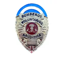 Placa De Bomberos Voluntarios Dorada Americana