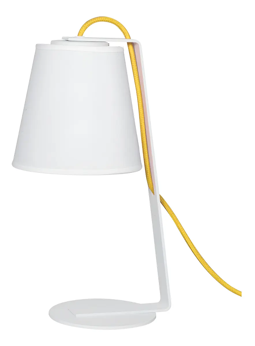 Velador Mesa Escritorio Luz Led Lds Ve7500 Kinu Pantalla Tela Blanco Blanca Cable Amarillo