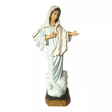 Imagem De Nossa Senhora Rainha Da Paz De Medjugorje 65 Cm Cor Pintura A Mão