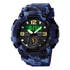 Skmei - Reloj Deportivo Militar 1637cmbu Para Hombre