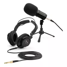 Kit Podcast Microfone Zoom Zdm-1pmp + Fone + Cabo + Suporte