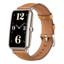 Smartwatch Huawei Watch Fit Mini Con Correa De Cuero, Marrón Color De La Caja Dorado Color Del Bisel Dorado