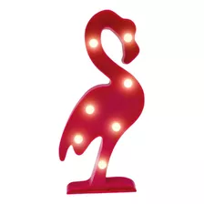 Luminária Led Mesa E Parede 3d Flamingo Decorativa 7 Leds Cor Da Cúpula Amarelo Cor Da Estrutura Rosa 110v