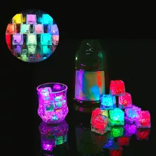 24 Gelo Cubo Led Pisca Colorido Neon Enfeites Decorar Drinks