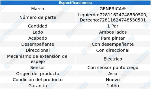 Par De Espejos Elect P/pintar Rav4 De 2019 A 2020 Genrica Foto 2