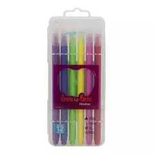 Caneta Fineliner 12 Cores Love Is Love Jocar Office