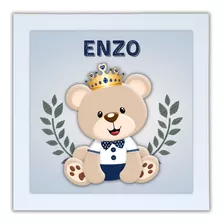 Porta Maternidade Quadro Personalizado Urso Príncipe Aviador