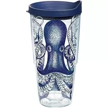 Tervis 1145813 Octopus Tumbler With Wrap Y Navy Lid 24oz Cle