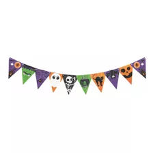 Faixa Decorativa Halloween Em Papel Cartão Abóbora Fantasma