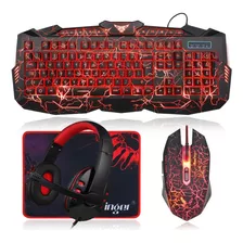 Bluefinger Gaming Keyboard Mouse Combo Auriculares, Teclado