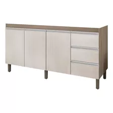 Balcão Gabinete De Pia 159cm Karen 3 Portas P14 Malbec/avelã