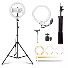 Iluminador Ring Light Anel Luz 26cm Make C/tripé Youtuber Cor Da Estrutura Unica U