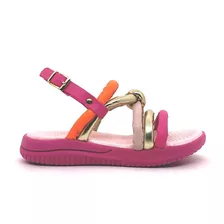 Sandália Feminina Infantil Kidy Pink/ouro 38719 Oferta