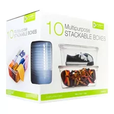 Cajas De Plastico Transparentes Paquete 10 Pzs Organizador M