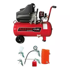 Compresor De Aire 50 Litros 2,5hp Portátil Dual + Kit 5 Pz