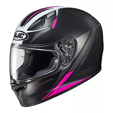 Casco De Moto Talla S, Color Negro-blanco-fucsia.hjc Helmets