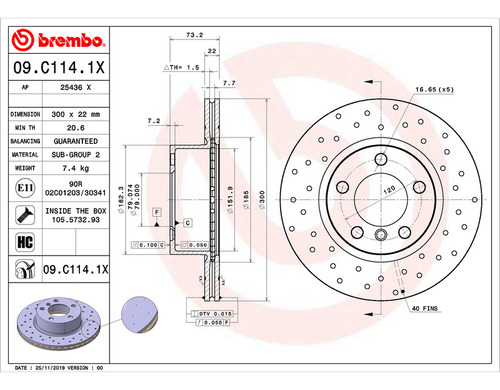 Par Discos Brembo Bmw 120i Urban Line 2016 Delantero Foto 2