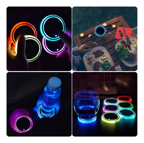 2pc Porta Vasos Con Luz Led Emblema Para Varios  Foto 10