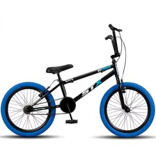 Bicicleta Cross Stx Aro 20 Infantil Pneu Colorido V-brake Cor Preto Pneu Azul Tamanho Do Quadro Único