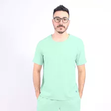  Pijama Cirúrgico Gola Redonda Scrub Masculino - Verde Água