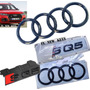 3 Emblemas Audi Q3 Parrilla Y Cajuela Glossy Black Original 