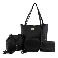 Kit Bolsa Feminina 4 Peças Bolsa De Ombro Carteira De Brinde