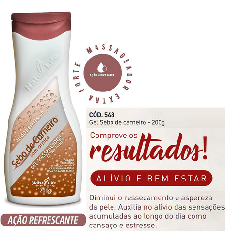 Sebo De Carneiro Gel Massageador Com Arnica