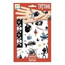 Tatuajes Temporales +50 Stickers Piratas Djeco