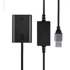 Adaptador Dummy Bateria Np-fw50 Usb Decodificado Para Power Cor Preto