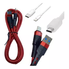 Cabo Usb V8 Carregador P/ Controle Dados Colorido 3 Metros