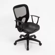 Silla De Escritorio Mobilarg Operational India Ergonómica Negra Con Tapizado De Cuero Sintético