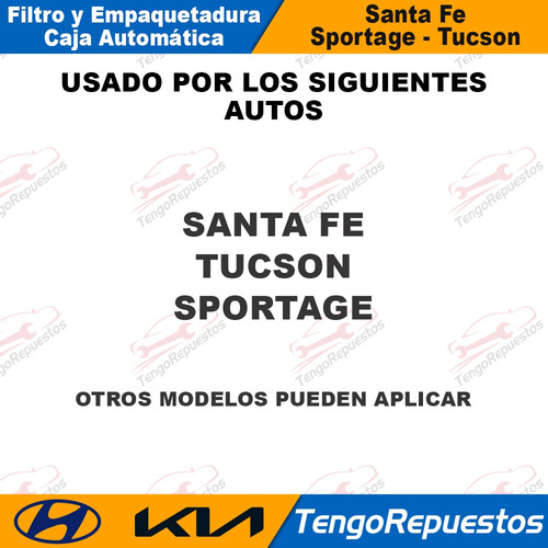 Filtro Empaquetadur Caja Autom Hyundai Tucson Santa Fe A6lf1 Foto 3