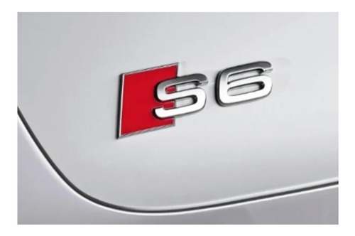 Emblema Audi Sline A6 S6 Rs Baul Logo Cromado Rojo Foto 2
